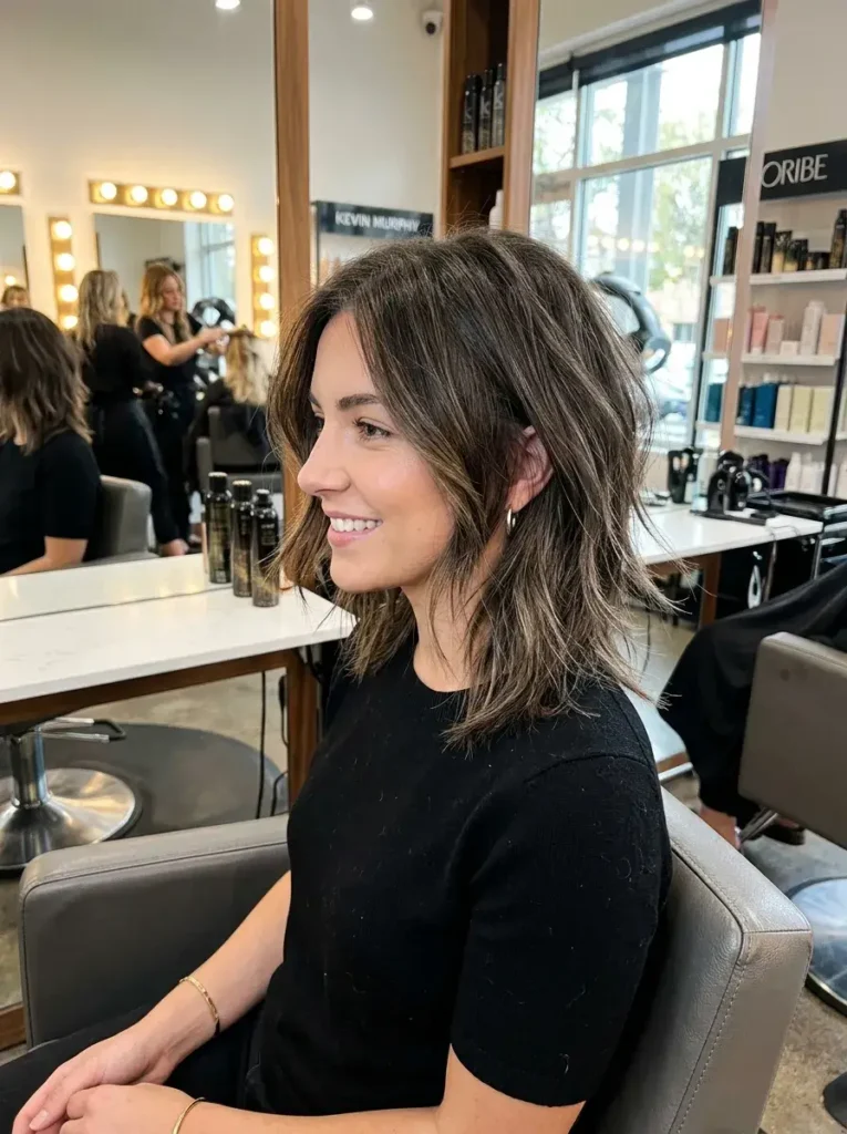 Razor Cut Textured Lob Haircut for Women Razor Cut Textured Lob Haircut for Women
