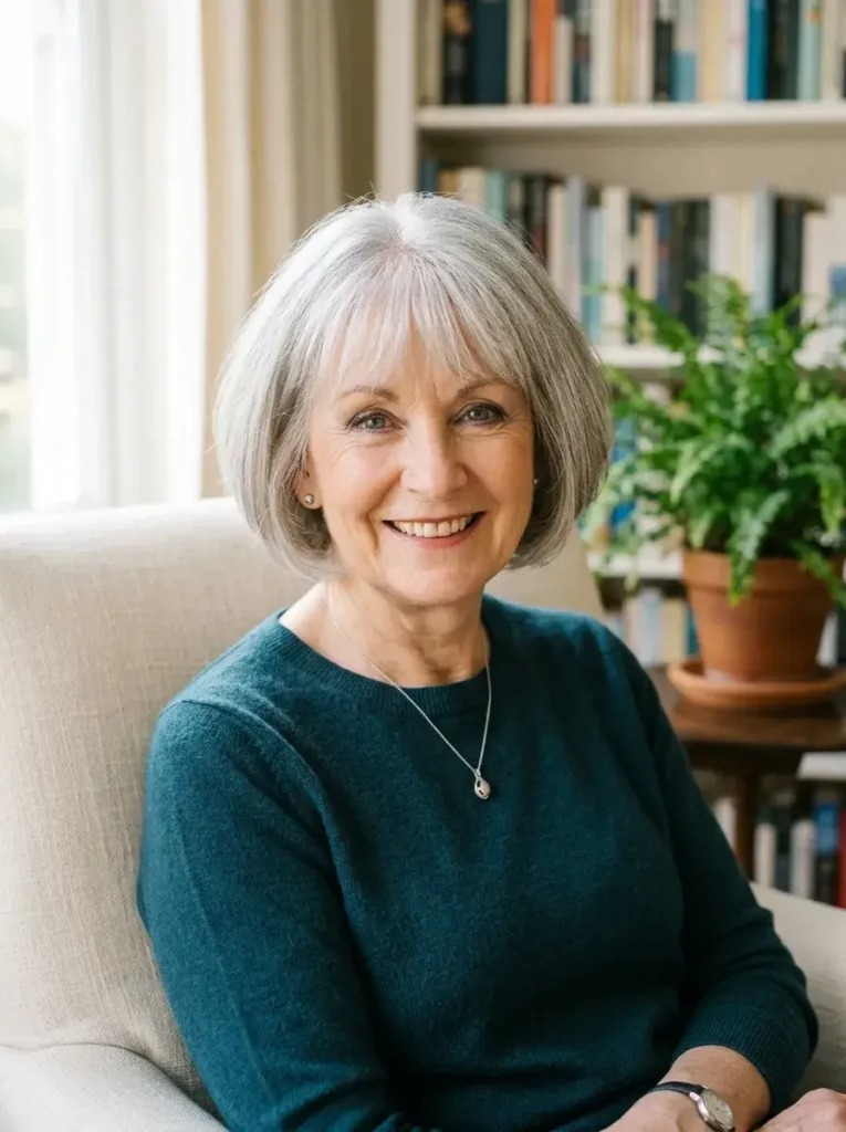 Rounded Gray Bob with Light Fringe Short Haircuts for Women Over 60 with Thin Fine Hair Rounded Gray Bob with Light Fringe Short Haircuts for Women Over 60 with Thin Fine Hair