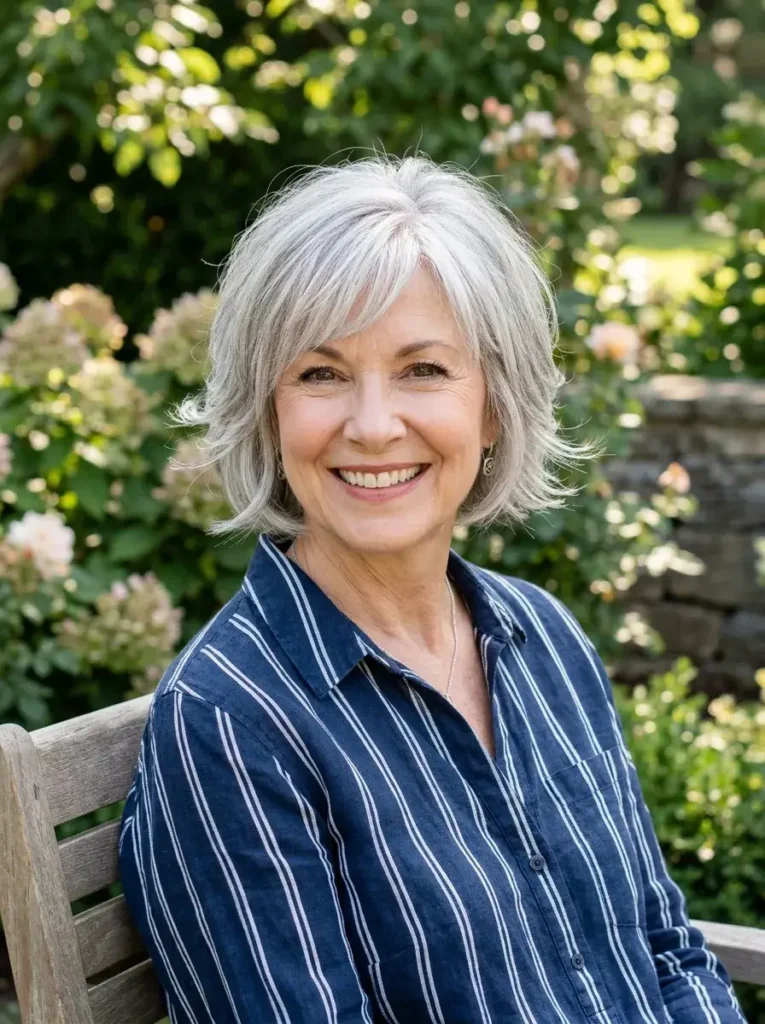 Layered Short Bob with Soft Movement Short Haircuts for Women Over 60 with Thin Fine Hair