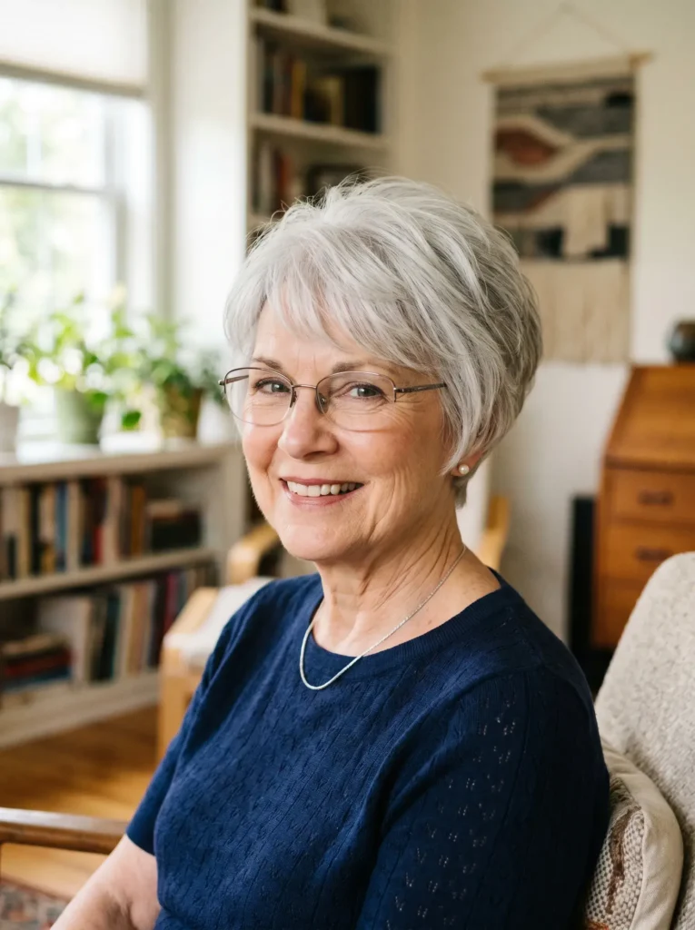 Rounded Silver Pixie Bob with Crown Height Short Haircuts for Women Over 60 with Thin Fine Hair Rounded Silver Pixie Bob with Crown Height Short Haircuts for Women Over 60 with Thin Fine Hair