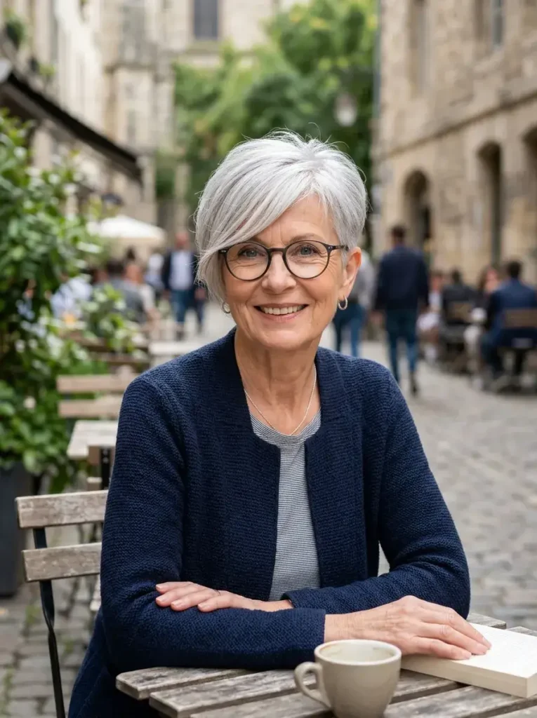 Sleek Silver Pixie with Long Side Fringe Short Haircuts for Women Over 60 with Thin Fine Hair Sleek Silver Pixie with Long Side Fringe Short Haircuts for Women Over 60 with Thin Fine Hair