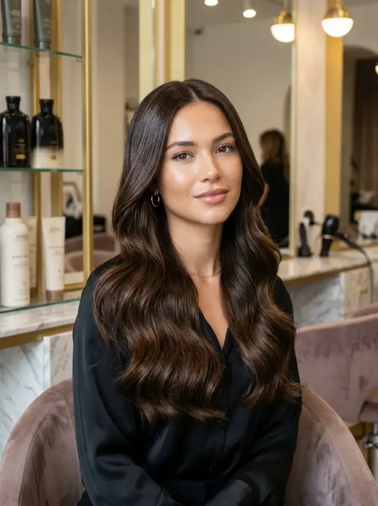 Glossy Straight Wave Blend Mermaid Hairstyle